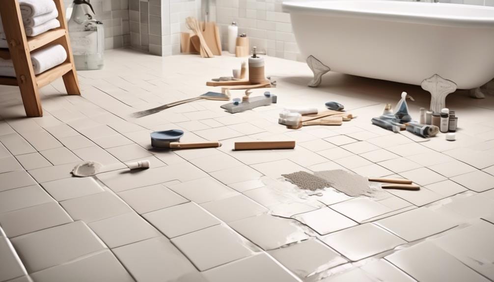application of tile adhesive