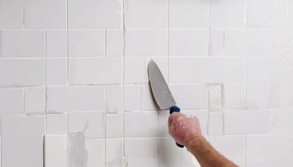 applying glue for tiles