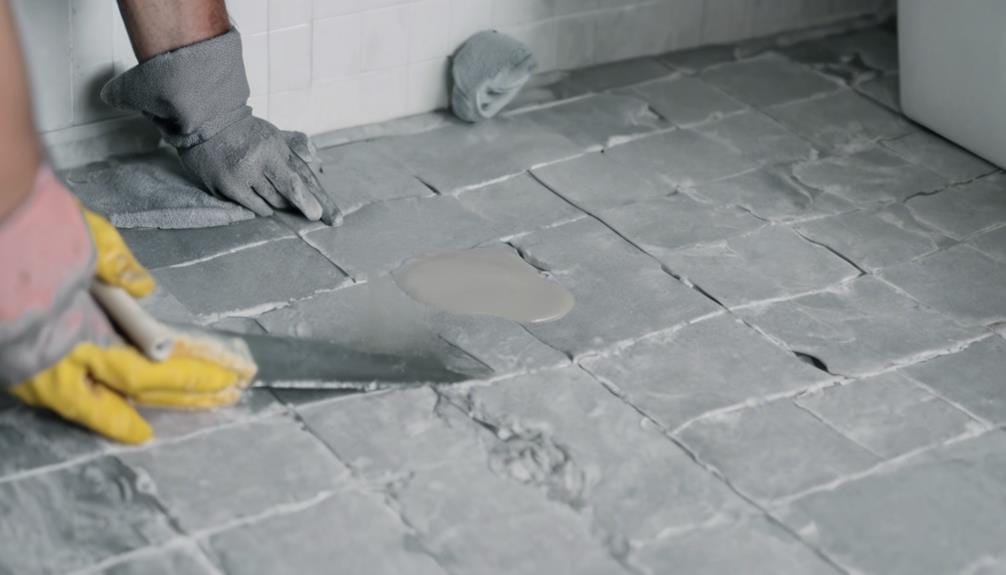 applying mortar for ceramic tiles